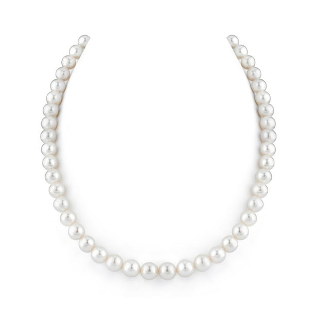 Natural 8-9mm White Freshwater Pearl With Jade Choker Necklace Jewelry Gift 16"